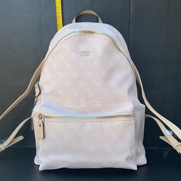 NEW GUESS Leeza PINK Logo Backpack - Picture 2 of 7